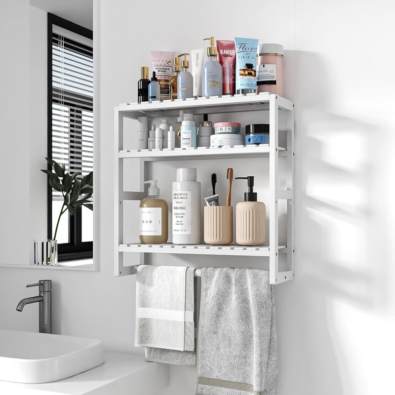Massuda 3 Piece Solid Wood Tiered Shelf with Adjustable Shelves, White