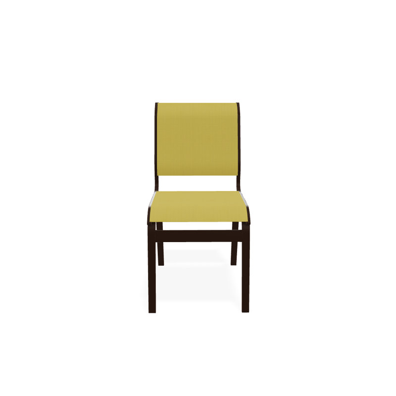 Chaise d'appoint de salle à manger Hiraku, Kona texturé, Jaune 43D