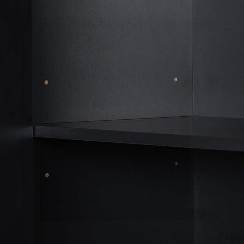 Armoire de rangement pour salle de bain avec deux paniers à linge, Noir