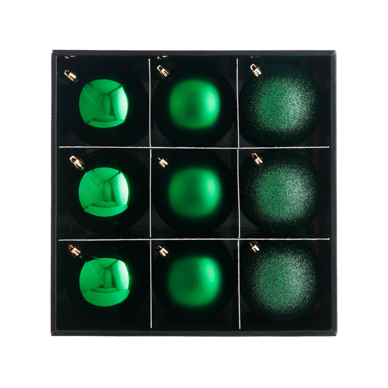 11cm Solid Colour Plastic / Acrylic Bauble, Christmas Green