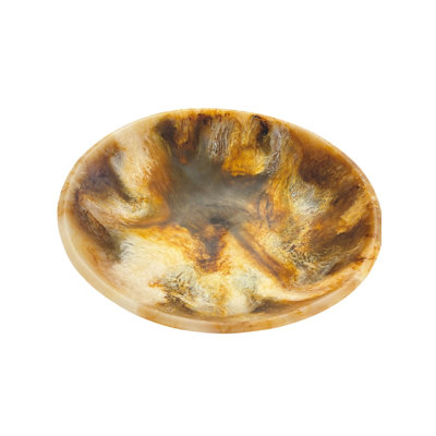 Matte Tortoise Resin Bowl Dia 17.7"