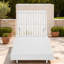 Méridiennes de patio modernes en bois d'acacia avec inclinaison réglable, coussin crème pour le jardin et la piscine
