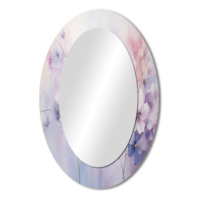 Purple Dreamy Florals I - Purple Oval Wall Mirror Decor