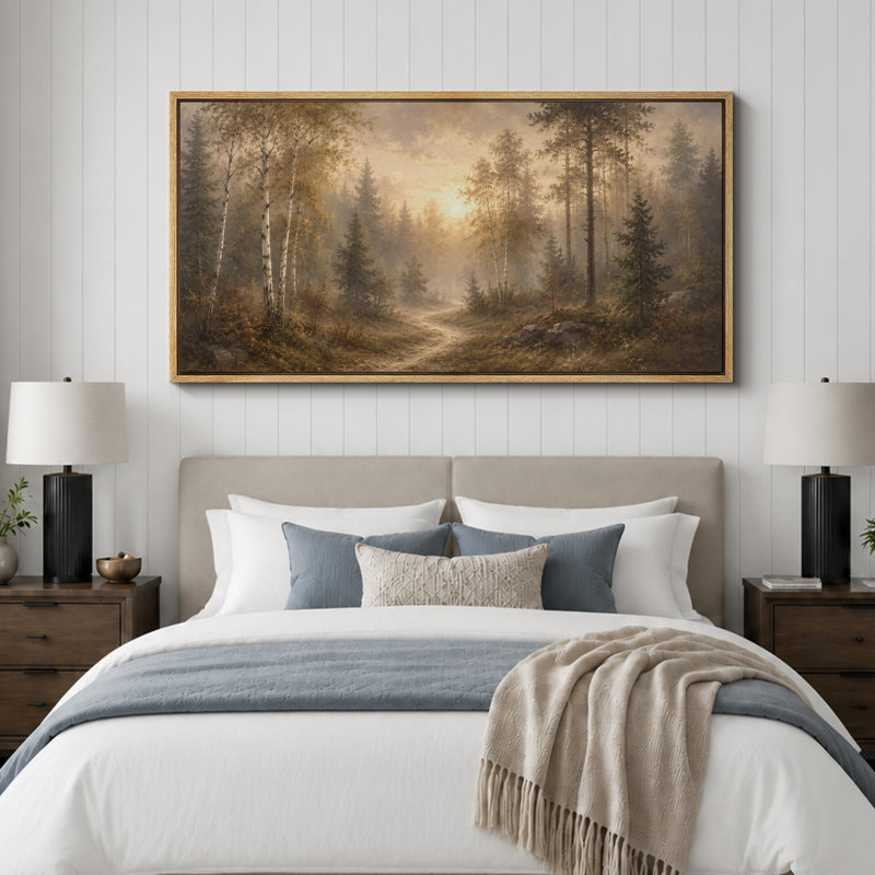 Sunlit Birch Forest Path , H 30 po x l 60 po x P 1,5 po, Cadre naturel