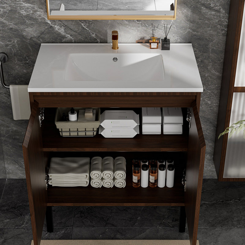 30 Inch Bathroom Vanity With Sink, Walnut