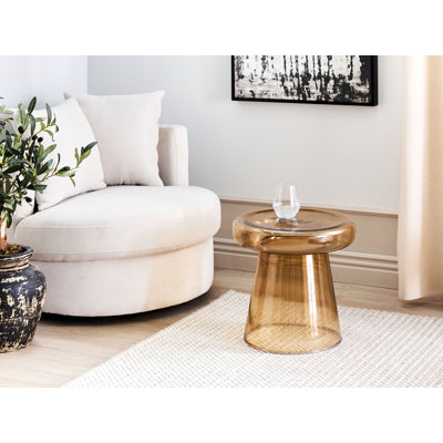 Caithlyn Glass Top Pedestal End Table