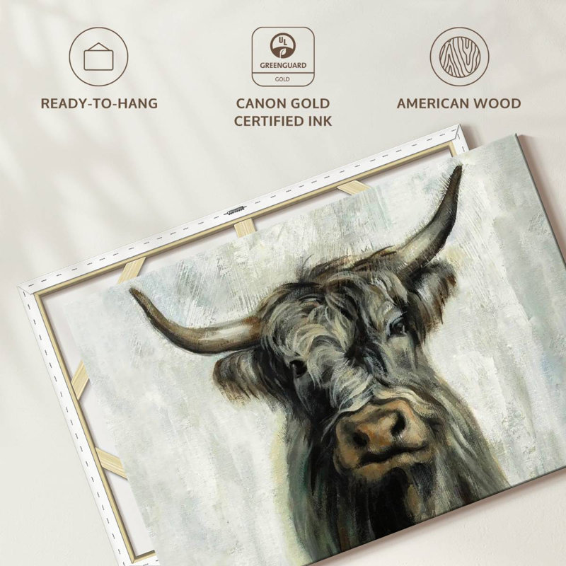 Brampt Highland Cow Horizontal, 8" H x 12" W