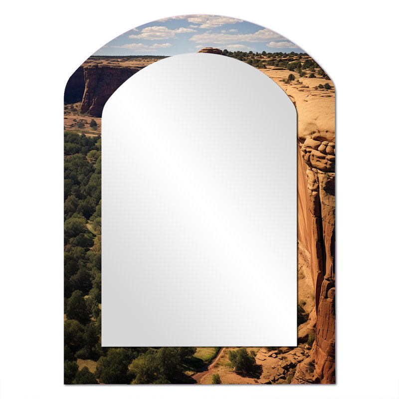 Arizona Sun OVer High Mountains - miroir mural décoratif asymétrique Canyon, 34 po x 25 po