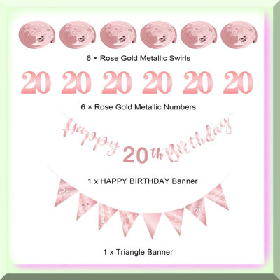 Rose Gold Glitter 85 Years Loved Banner