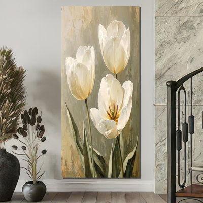 Tulipe blanche, danse de sérénité - Tulipes, art mural