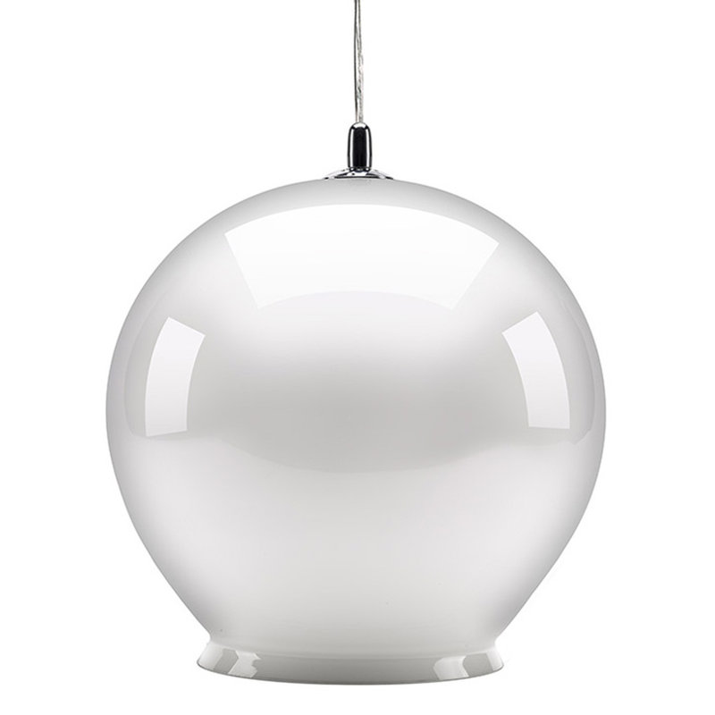 Bobb 1 - Light White Sphere Pendant, Gloss White