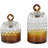 Nelligan Glass Faceted Ombre Geometric Decorative Jars with Diamond Knobs Set-1499132832