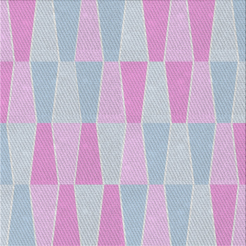 Tapis rose à motif géométrique Kingswood, Carré 7 pi