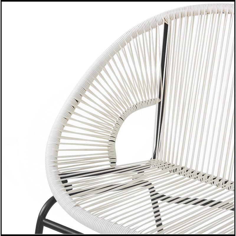 CONDESSA OUTDOOR PATIO WHITE WICKER LOVESEAT, Ivory White