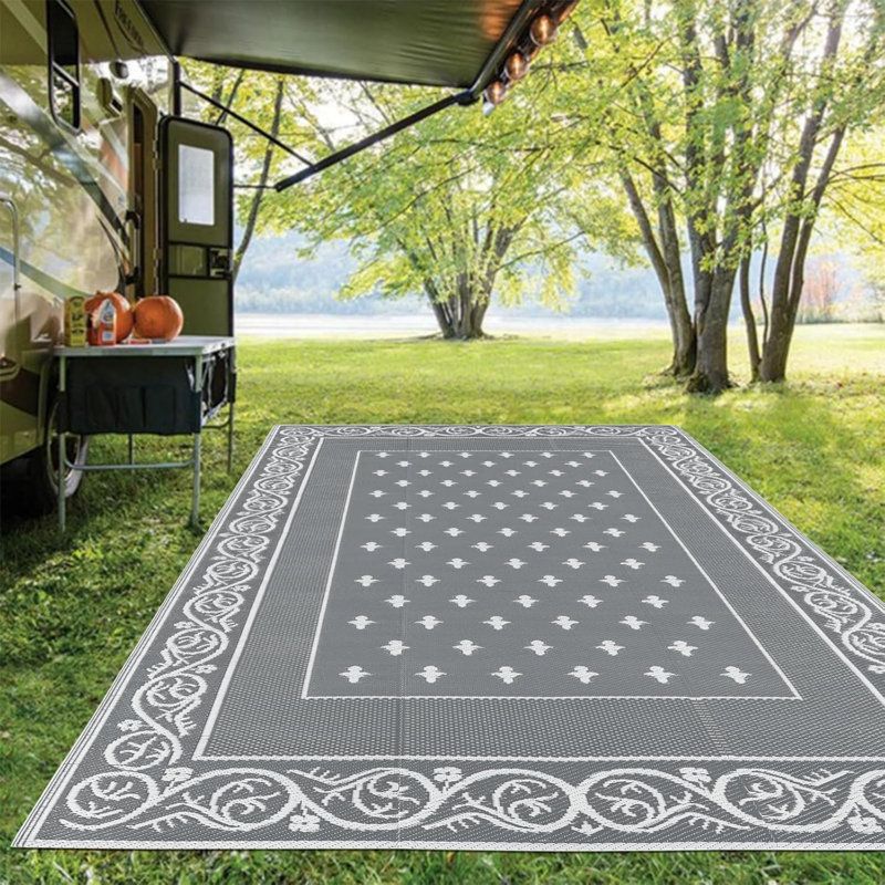 Outdoor Rug, Rectangle 9' x 12', Gray