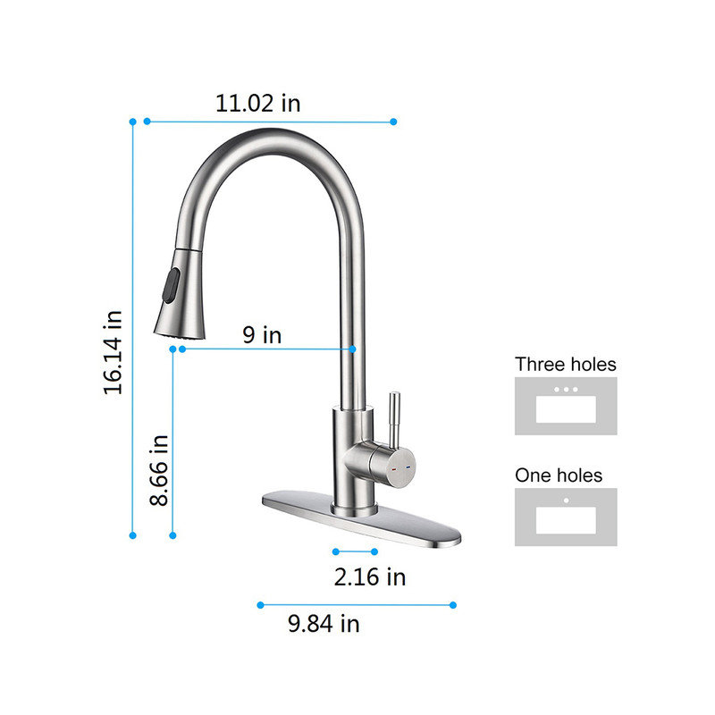 Casa Eclat Kitchen Faucet, Brushed Nickel