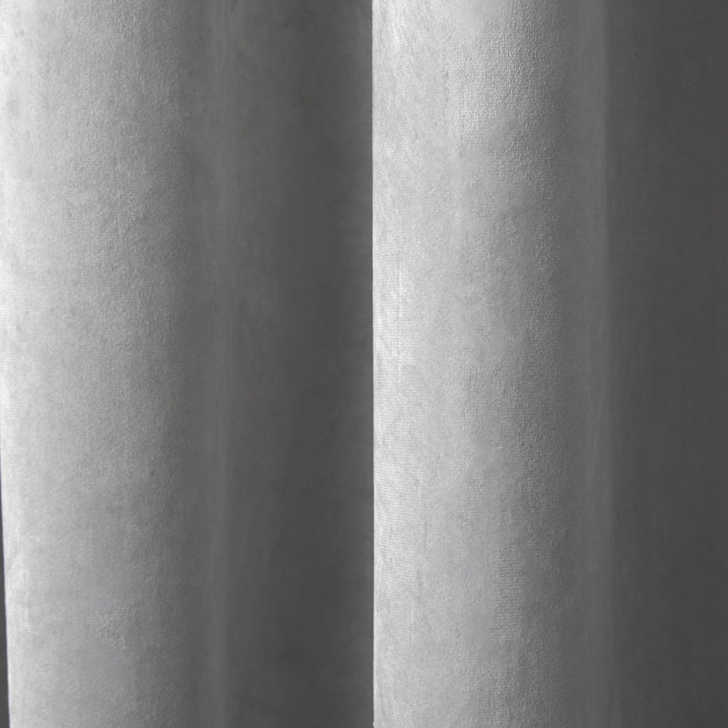 Montrose Eyelet Blackout Curtains, Silver, 229 cm W x 229cm D