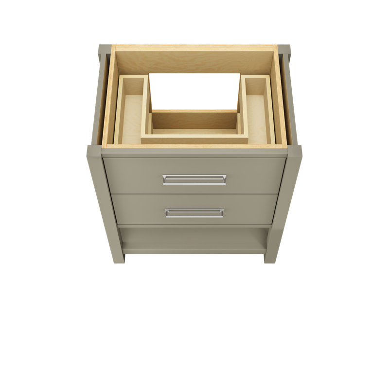 Kiawah Two-Drawer Single Bath Vanity, French Olive, Polished Chrome, 30"