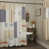 Beige / blanc / patchwork bleu