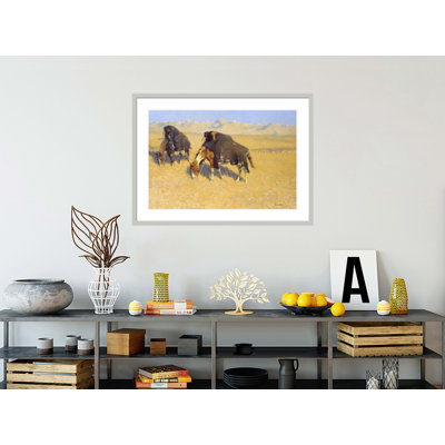 Indians Simulating Buffalo by Frederic Remington -Framed Giclee Print