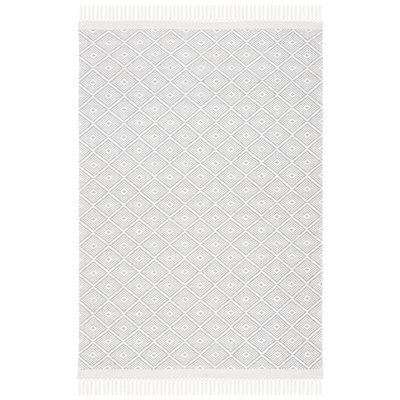 Tapis ivoire en laine et coton tissé à la main Broady