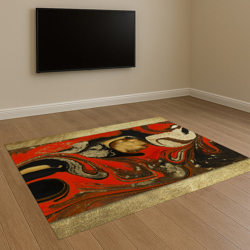 Marble Area Rug, Rectangle 90 x 150 cm
