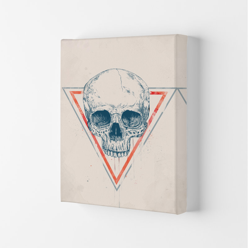 Skull In Triangles by Mercedes Lopes Charro - Print, 29.7cm H x 21cm W x 4cm D, Wrapped Canvas