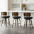 26" Swivel Upholstered Counter Stool with Walnut-Finish Bentwood Frame-114223066-114223068