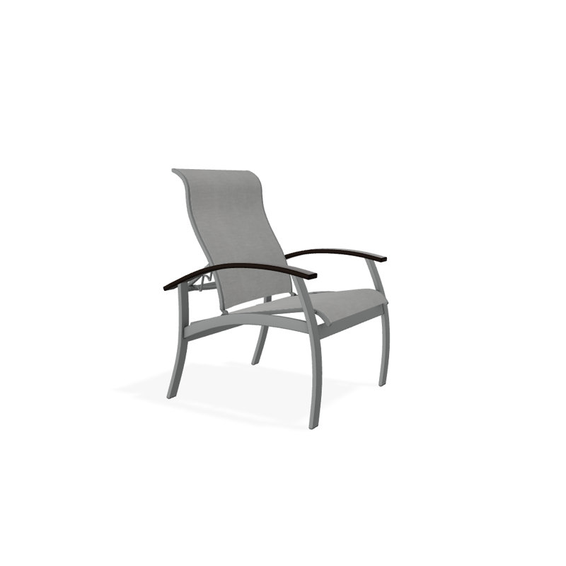 Chaise de patio Askar, Noir, Alliage Sunbrella®, Graphite texturé