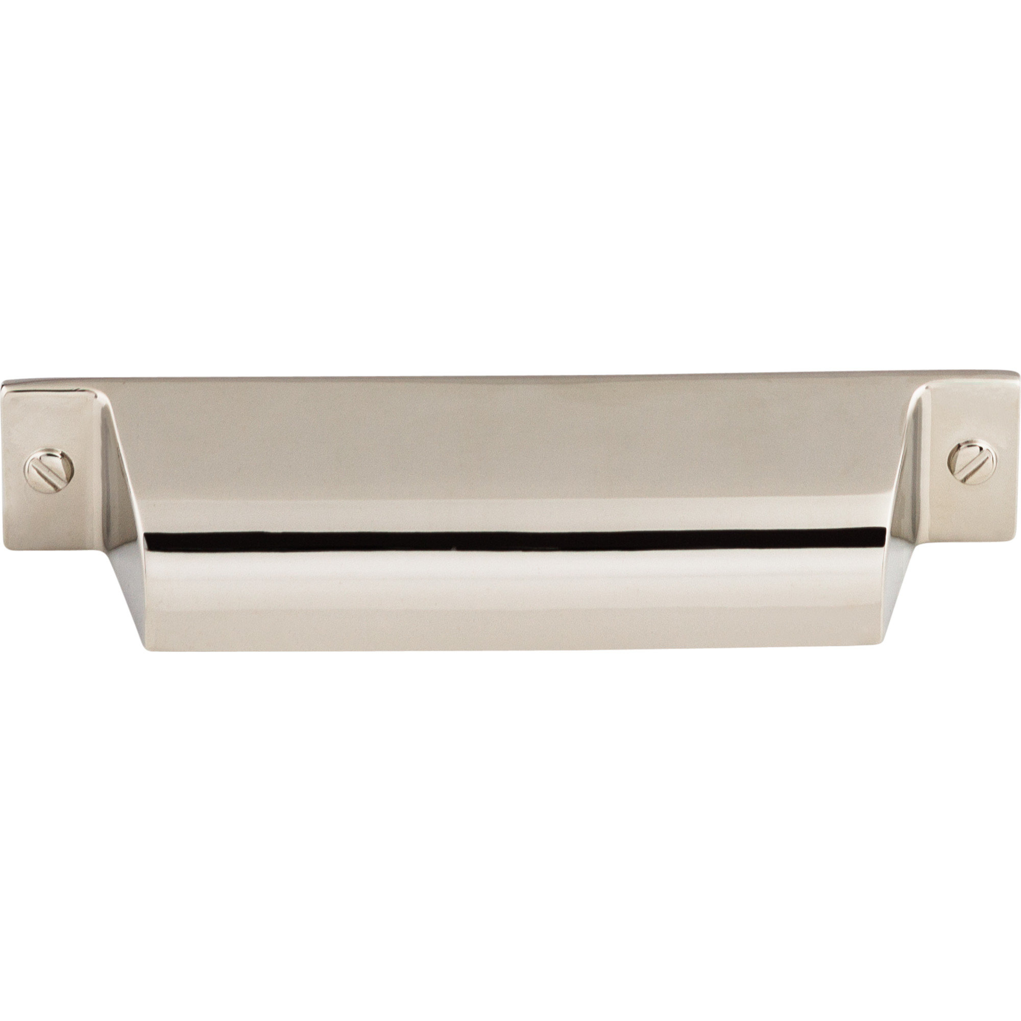 Channing Cup/Bin pull, Polished Nickel, 3 3/4" Center to Center