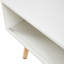 Table basse de 41,34 po en rotin, porte coulissante pour rangement, pieds en bois massif, table moderne pour le salon, blanc-1275994010