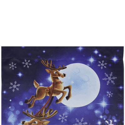 Drapeau de jardin Père Noël et renne en traîneau
