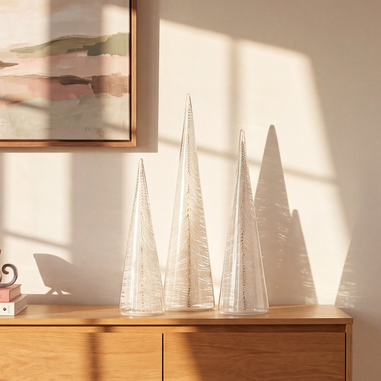 Girija 3-Piece Bristle Glass Tabletop Tree Set