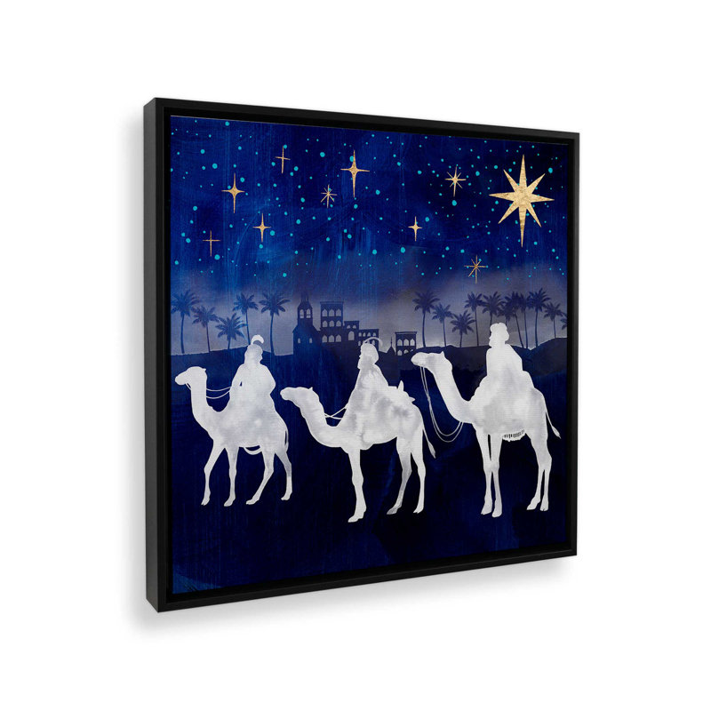 Night Sky Nativité Scène II, impression sur cadre, Cadre noir, H 16,75 po x l 16,75 po x P 1,75 po