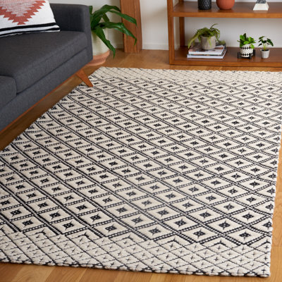 Tapis noir / ivoire Marbella 455