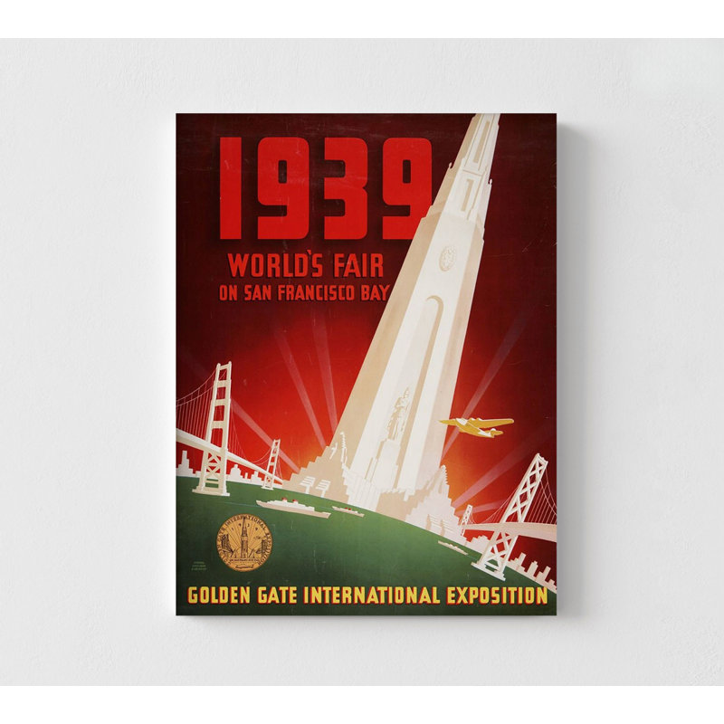 San Francisco-1939, très grand décor rétro de San Francisco, impression de l'affiche Golden Gate Vintage USA Bridge, grand cadeau encadré Golden Gate