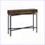 Table basse grange contemporaine avec tiroir de rangement, aspect bois brun et métal noir pour le salon