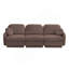 Canapé 105 po en chenille de 105 po, coussins ronds exquis et coussins de dossier matelassés, pieds de cadre de base encastrés, assise ergonomique, assemblage facile, canapé à assise profonde pour le salon, poussière de rose-103904209-103904212