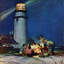 « beach bonfire » par mead schaeffer, reproduction d’art sur toile tendue-15880463