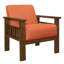 Home Accent Chair In Orange, Solid Wood Frame With Walnut Finish And Textured Fabric Covering Modern Living Space Storage Feature-125223577