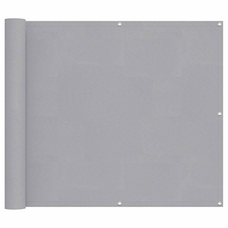 Vidaxl Balcony Screen Oxford Fabric Outdoor Privacy Garden Terrace Durable, 100cm H x 400cm W, Light Grey