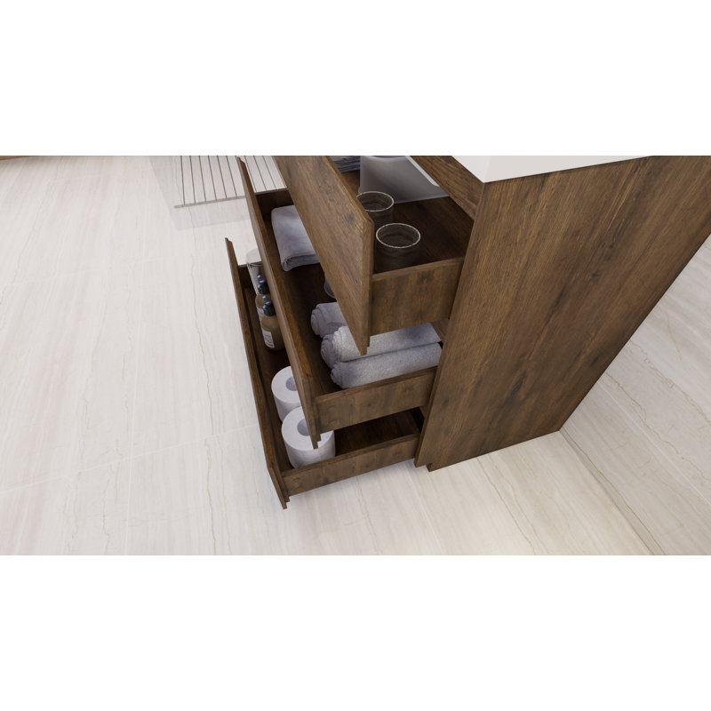 Ensemble de meuble-lavabo simple 36 po Dennes, Bois de rose