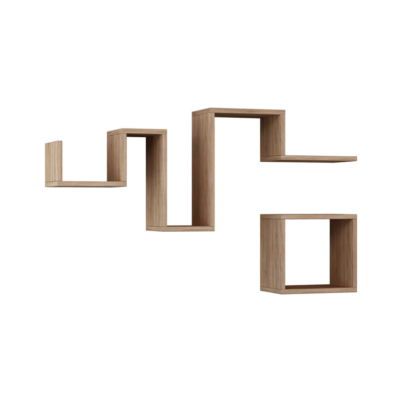Febe 2 Piece Floating Shelf, Oak