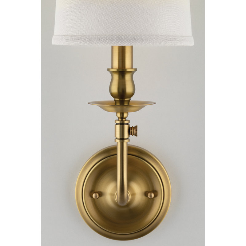 Logan 1 Light Wall Sconce, Aged Brass