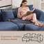  Canapé rembourré 87 po avec repose-pieds Sherpa-1228849154