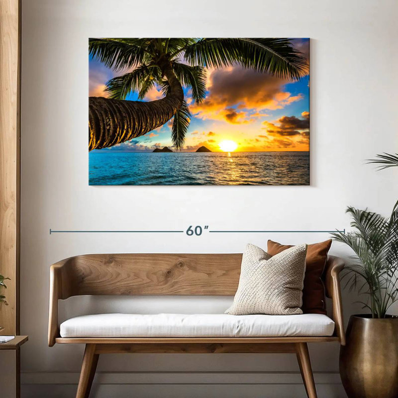 Plage Gillard Lanikai au coucher du soleil, H 30 po x l 45 po