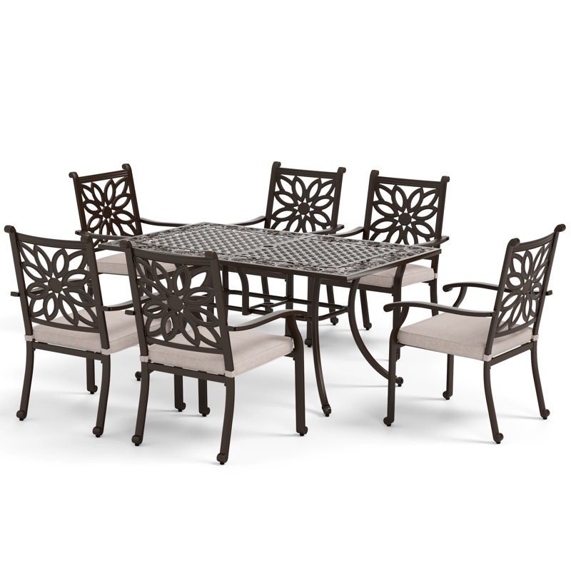 Ensemble de salle à manger rectangulaire pour 6 personnes 63,6 po Angelleigh