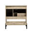 Meuble-lavabo moderne de 30 po avec comptoir en céramique, grande capacité de tiroir, porte, tablette ouverte, apparence de grain de bois, lavabo à débordement, tiroirs coulissants, poignées invisibles, portes, bois massif et