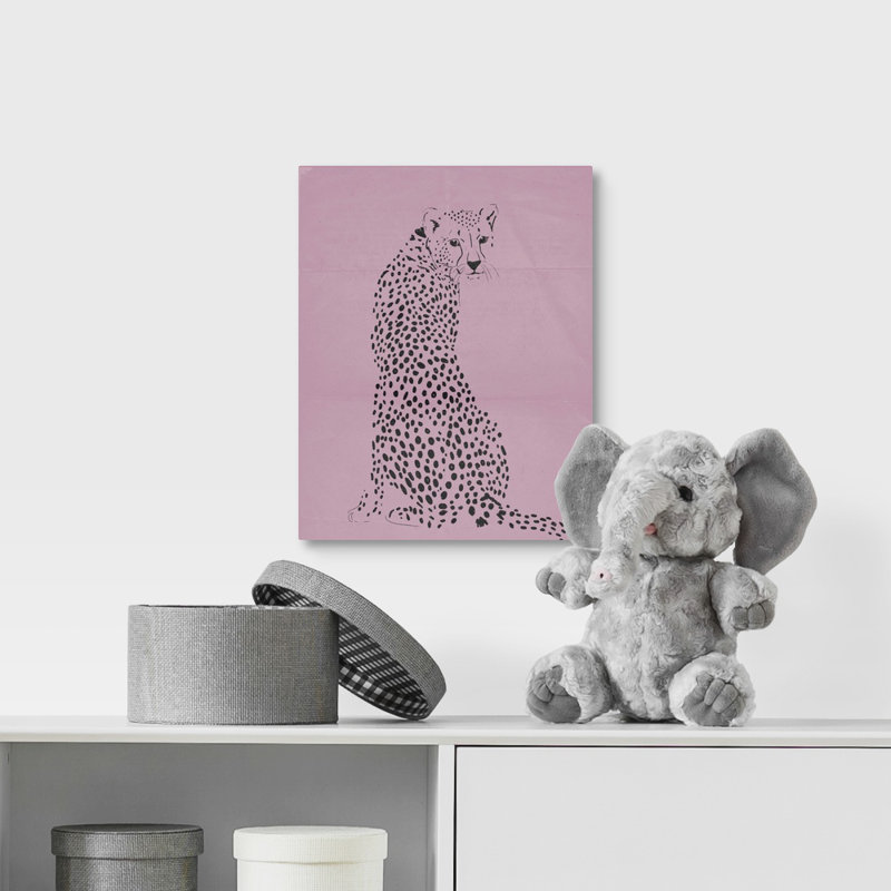 Décoration murale pour enfants guépard ii, H 14 po x l 11 po x P 1,2 po, Toile tendue avec châssis