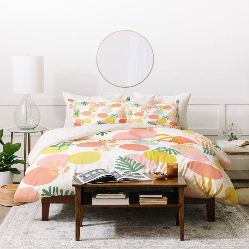 Modern & Contemporary Polyester Floral Duvet Cover, King